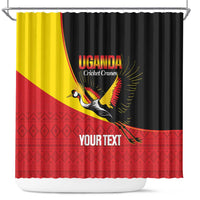 Custom Uganda Cricket Shower Curtain Go Cranes African Pattern - Wonder Print Shop