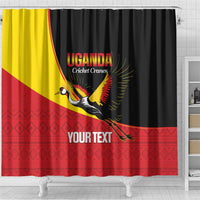 Custom Uganda Cricket Shower Curtain Go Cranes African Pattern - Wonder Print Shop