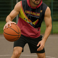 Custom Uganda Cricket Sleeveless Hoodie Go Cranes African Pattern - Wonder Print Shop