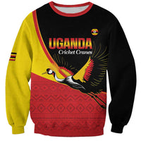 Custom Uganda Cricket Sweatshirt Go Cranes African Pattern - Wonder Print Shop