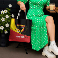 Custom Uganda Cricket Tote Bag Go Cranes African Pattern - Wonder Print Shop
