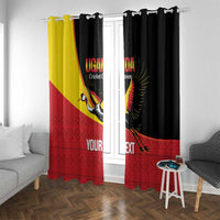 Custom Uganda Cricket Window Curtain Go Cranes African Pattern - Wonder Print Shop