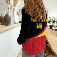 Custom Uganda Cricket Women Casual Shirt Go Cranes African Pattern - Wonder Print Shop