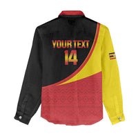 Custom Uganda Cricket Women Casual Shirt Go Cranes African Pattern - Wonder Print Shop