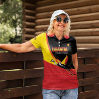 Custom Uganda Cricket Women Polo Shirt Go Cranes African Pattern - Wonder Print Shop