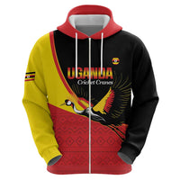Custom Uganda Cricket Zip Hoodie Go Cranes African Pattern - Wonder Print Shop