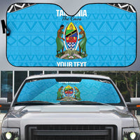 Custom Tanzania Cricket Auto Sun Shade Go Cows Sporty African Pattern - Wonder Print Shop