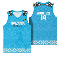 Custom Tanzania Cricket Basketball Jersey Go Cows Sporty African Pattern - Wonder Print Shop