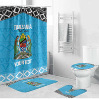 Custom Tanzania Cricket Bathroom Set Go Cows Sporty African Pattern - Wonder Print Shop