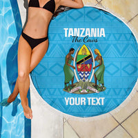 Custom Tanzania Cricket Beach Blanket Go Cows Sporty African Pattern - Wonder Print Shop
