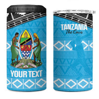 Custom Tanzania Cricket 4 in 1 Can Cooler Tumbler Go Cows Sporty African Pattern - Wonder Print Shop
