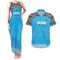 Custom Tanzania Cricket Couples Matching Tank Maxi Dress and Hawaiian Shirt Go Cows Sporty African Pattern - Wonder Print Shop