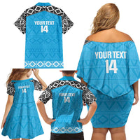 Custom Tanzania Cricket Family Matching Off Shoulder Short Dress and Hawaiian Shirt Go Cows Sporty African Pattern - Wonder Print Shop