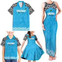 Custom Tanzania Cricket Family Matching Tank Maxi Dress and Hawaiian Shirt Go Cows Sporty African Pattern - Wonder Print Shop
