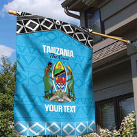 Custom Tanzania Cricket Garden Flag Go Cows Sporty African Pattern - Wonder Print Shop