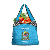Custom Tanzania Cricket Grocery Bag Go Cows Sporty African Pattern - Wonder Print Shop