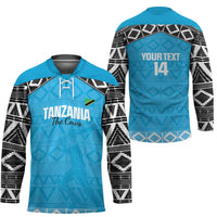 Custom Tanzania Cricket Hockey Jersey Go Cows Sporty African Pattern - Wonder Print Shop
