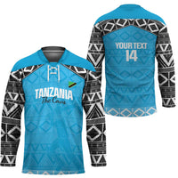 Custom Tanzania Cricket Hockey Jersey Go Cows Sporty African Pattern - Wonder Print Shop