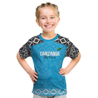 Custom Tanzania Cricket Kid T Shirt Go Cows Sporty African Pattern - Wonder Print Shop