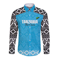 Custom Tanzania Cricket Long Sleeve Button Shirt Go Cows Sporty African Pattern - Wonder Print Shop