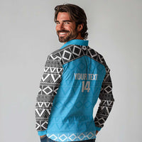 Custom Tanzania Cricket Long Sleeve Polo Shirt Go Cows Sporty African Pattern - Wonder Print Shop