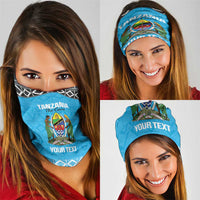 Custom Tanzania Cricket Neck Gaiter Go Cows Sporty African Pattern - Wonder Print Shop