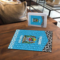 Custom Tanzania Cricket Puzzle Go Cows Sporty African Pattern - Wonder Print Shop