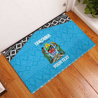 Custom Tanzania Cricket Rubber Doormat Go Cows Sporty African Pattern - Wonder Print Shop