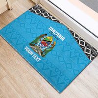 Custom Tanzania Cricket Rubber Doormat Go Cows Sporty African Pattern - Wonder Print Shop