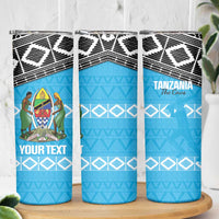 Custom Tanzania Cricket Skinny Tumbler Go Cows Sporty African Pattern - Wonder Print Shop