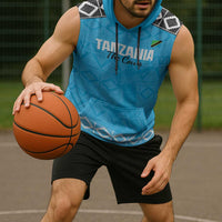 Custom Tanzania Cricket Sleeveless Hoodie Go Cows Sporty African Pattern - Wonder Print Shop