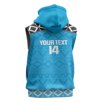 Custom Tanzania Cricket Sleeveless Zip Hoodie Go Cows Sporty African Pattern - Wonder Print Shop