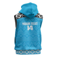 Custom Tanzania Cricket Sleeveless Zip Hoodie Go Cows Sporty African Pattern - Wonder Print Shop