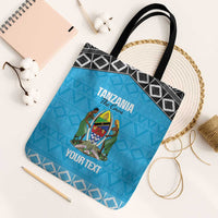 Custom Tanzania Cricket Tote Bag Go Cows Sporty African Pattern - Wonder Print Shop