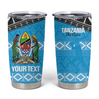 Custom Tanzania Cricket Tumbler Cup Go Cows Sporty African Pattern - Wonder Print Shop