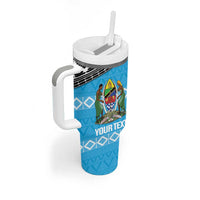 Custom Tanzania Cricket Tumbler With Handle Go Cows Sporty African Pattern - Wonder Print Shop