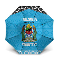 Custom Tanzania Cricket Umbrella Go Cows Sporty African Pattern - Wonder Print Shop