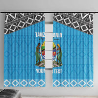 Custom Tanzania Cricket Window Curtain Go Cows Sporty African Pattern - Wonder Print Shop