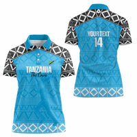 Custom Tanzania Cricket Women Polo Shirt Go Cows Sporty African Pattern - Wonder Print Shop