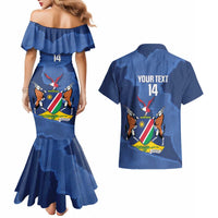 Custom Namibia Cricket Couples Matching Mermaid Dress and Hawaiian Shirt Go Eagles Est 1992 - Wonder Print Shop