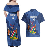 Custom Namibia Cricket Couples Matching Off Shoulder Maxi Dress and Hawaiian Shirt Go Eagles Est 1992 - Wonder Print Shop