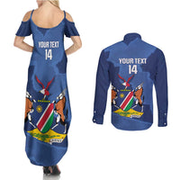 Custom Namibia Cricket Couples Matching Summer Maxi Dress and Long Sleeve Button Shirt Go Eagles Est 1992 - Wonder Print Shop