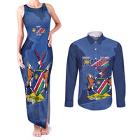 Custom Namibia Cricket Couples Matching Tank Maxi Dress and Long Sleeve Button Shirt Go Eagles Est 1992 - Wonder Print Shop
