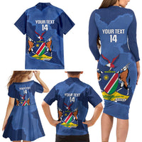 Custom Namibia Cricket Family Matching Long Sleeve Bodycon Dress and Hawaiian Shirt Go Eagles Est 1992 - Wonder Print Shop