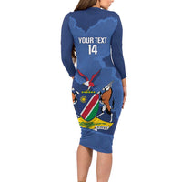 Custom Namibia Cricket Family Matching Long Sleeve Bodycon Dress and Hawaiian Shirt Go Eagles Est 1992 - Wonder Print Shop