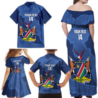 Custom Namibia Cricket Family Matching Off Shoulder Maxi Dress and Hawaiian Shirt Go Eagles Est 1992 - Wonder Print Shop