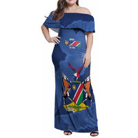 Custom Namibia Cricket Family Matching Off Shoulder Maxi Dress and Hawaiian Shirt Go Eagles Est 1992 - Wonder Print Shop