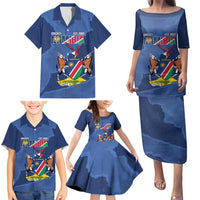 Custom Namibia Cricket Family Matching Puletasi and Hawaiian Shirt Go Eagles Est 1992 - Wonder Print Shop