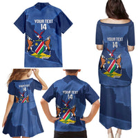Custom Namibia Cricket Family Matching Puletasi and Hawaiian Shirt Go Eagles Est 1992 - Wonder Print Shop