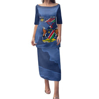 Custom Namibia Cricket Family Matching Puletasi and Hawaiian Shirt Go Eagles Est 1992 - Wonder Print Shop